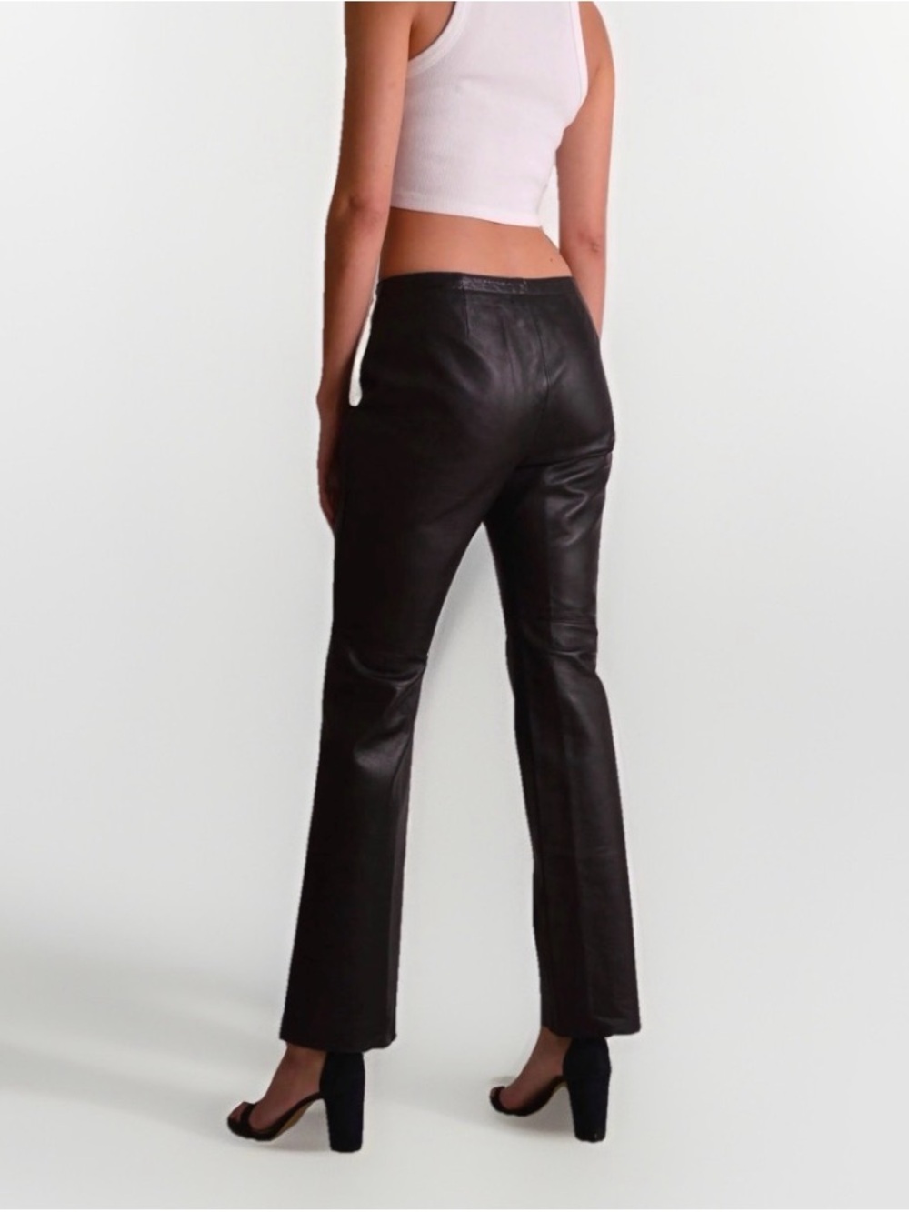 Hugo Buscati Collection Genuine Leather Mid-Rise, Straight Leg Pants, 4P Y2K VTG